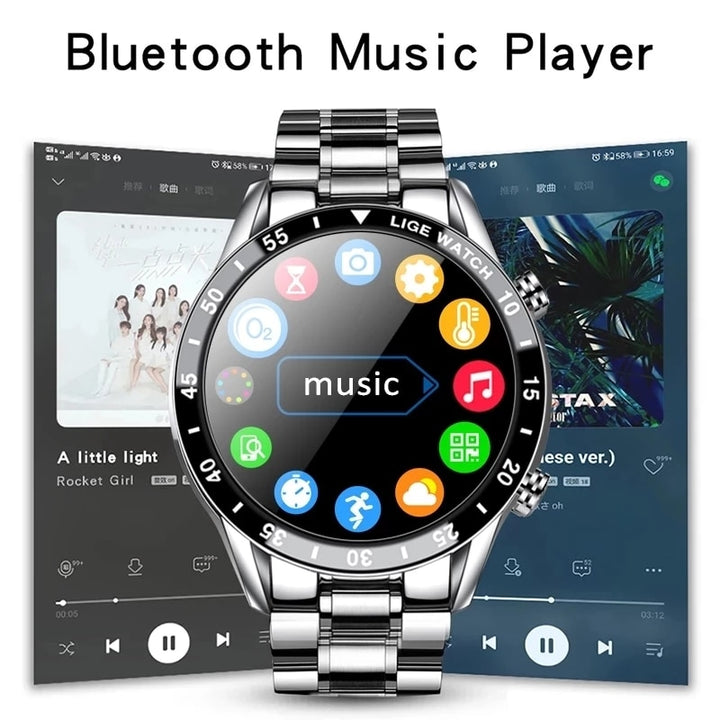 Premium Men's Smartwatch – Full Circle Touch, Bluetooth Call, IP67 Waterproof, Fitness & Health Tracking, 1.3" HD Screen, Multi-Sport Modes