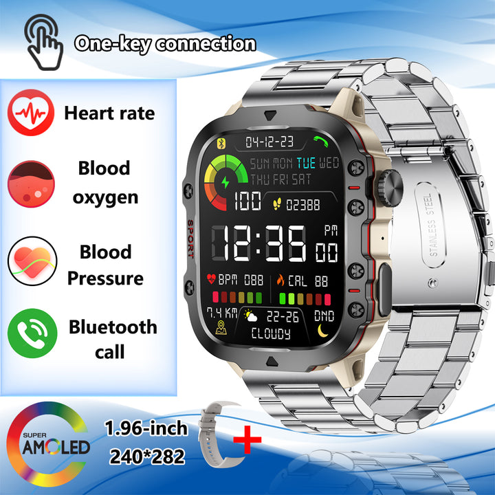 Premium Men's Smartwatch – Full Circle Touch, Bluetooth Call, IP67 Waterproof, Fitness & Health Tracking, 1.3" HD Screen, Multi-Sport Modes