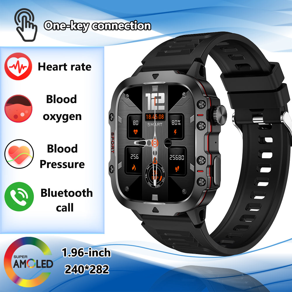 Premium Men's Smartwatch – Full Circle Touch, Bluetooth Call, IP67 Waterproof, Fitness & Health Tracking, 1.3" HD Screen, Multi-Sport Modes