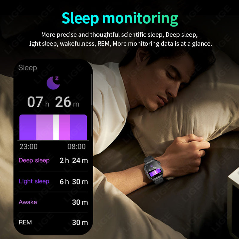 Premium Men's Smartwatch – Full Circle Touch, Bluetooth Call, IP67 Waterproof, Fitness & Health Tracking, 1.3" HD Screen, Multi-Sport Modes