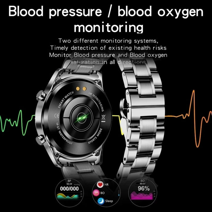 Premium Men's Smartwatch – Full Circle Touch, Bluetooth Call, IP67 Waterproof, Fitness & Health Tracking, 1.3" HD Screen, Multi-Sport Modes