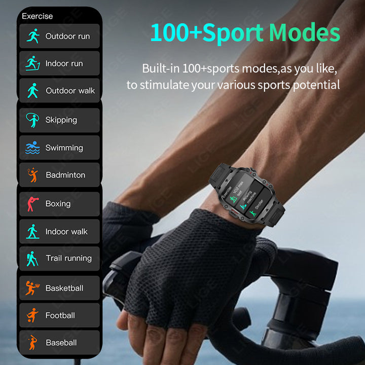 Premium Men's Smartwatch – Full Circle Touch, Bluetooth Call, IP67 Waterproof, Fitness & Health Tracking, 1.3" HD Screen, Multi-Sport Modes