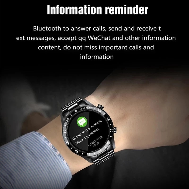 Premium Men's Smartwatch – Full Circle Touch, Bluetooth Call, IP67 Waterproof, Fitness & Health Tracking, 1.3" HD Screen, Multi-Sport Modes