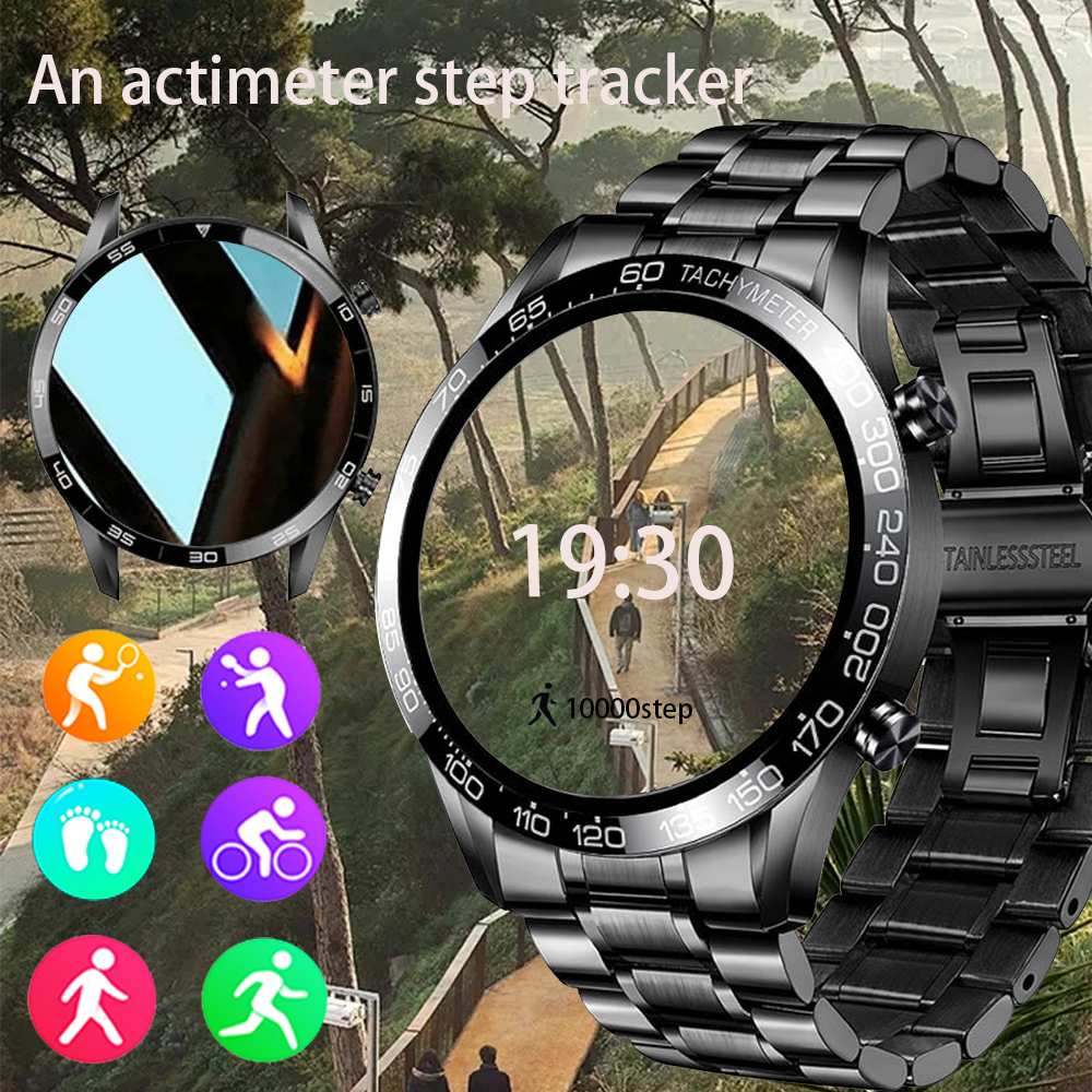 Premium Men's Smartwatch – Full Circle Touch, Bluetooth Call, IP67 Waterproof, Fitness & Health Tracking, 1.3" HD Screen, Multi-Sport Modes