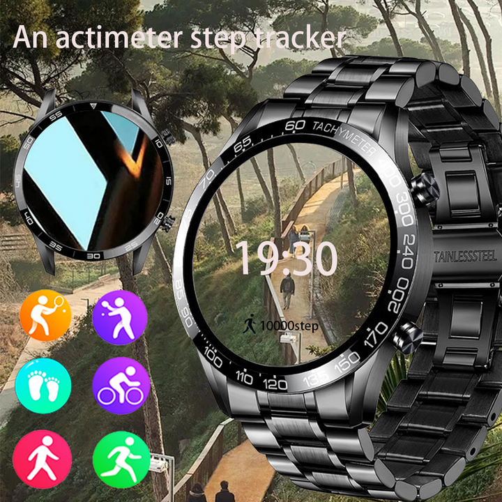 Premium Men's Smartwatch – Full Circle Touch, Bluetooth Call, IP67 Waterproof, Fitness & Health Tracking, 1.3" HD Screen, Multi-Sport Modes