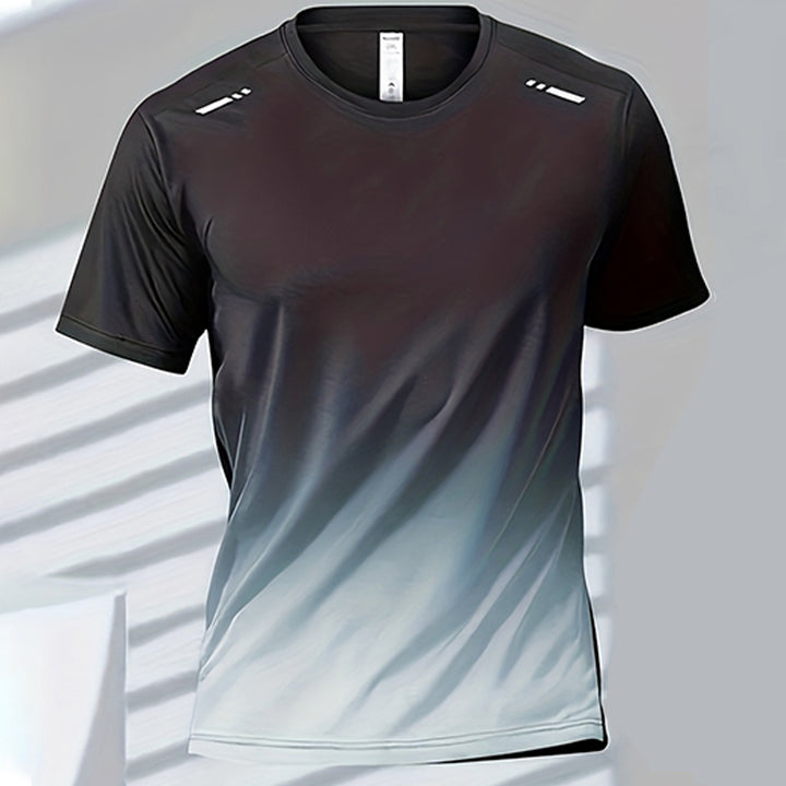 Premium Men's Sports T-Shirt – Quick Dry Casual Running & Boxing Top, Short Sleeve Badminton & Training Shirt, Gradient Design for Summer Sportswear
