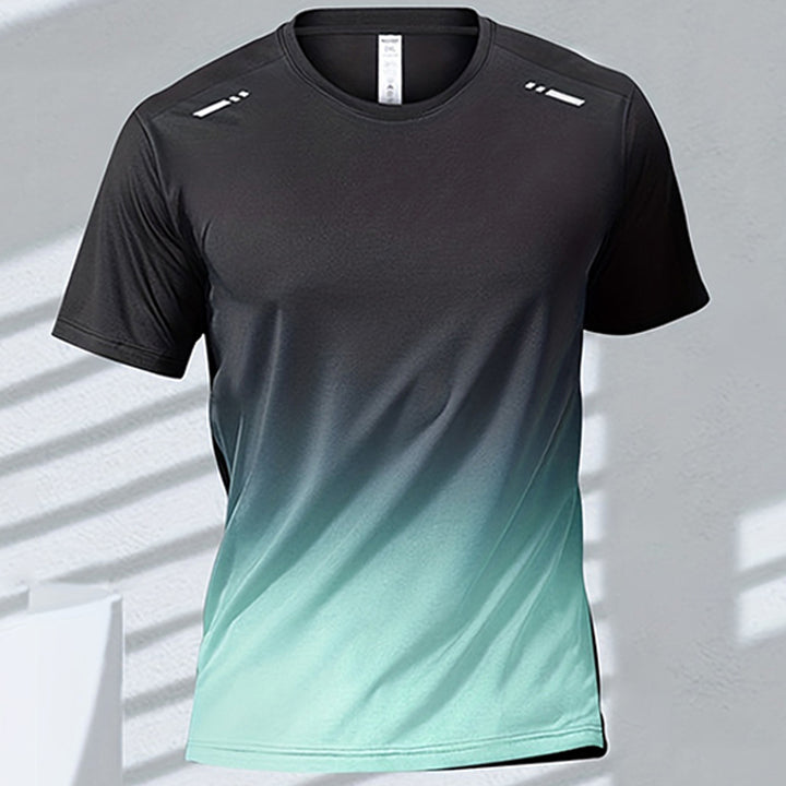Premium Men's Sports T-Shirt – Quick Dry Casual Running & Boxing Top, Short Sleeve Badminton & Training Shirt, Gradient Design for Summer Sportswear