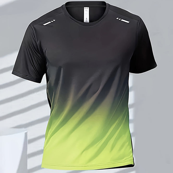 Premium Men's Sports T-Shirt – Quick Dry Casual Running & Boxing Top, Short Sleeve Badminton & Training Shirt, Gradient Design for Summer Sportswear