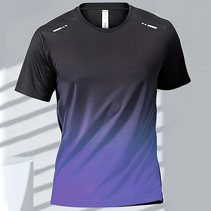 Premium Men's Sports T-Shirt – Quick Dry Casual Running & Boxing Top, Short Sleeve Badminton & Training Shirt, Gradient Design for Summer Sportswear