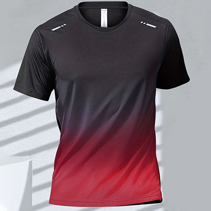 Premium Men's Sports T-Shirt – Quick Dry Casual Running & Boxing Top, Short Sleeve Badminton & Training Shirt, Gradient Design for Summer Sportswear