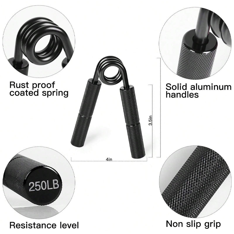 Premium Metal Hand Gripper – 50LB-350LB Adjustable Finger Exerciser for Grip Strength, Muscle Arms Trainer, Wrist Recovery Gym Equipment