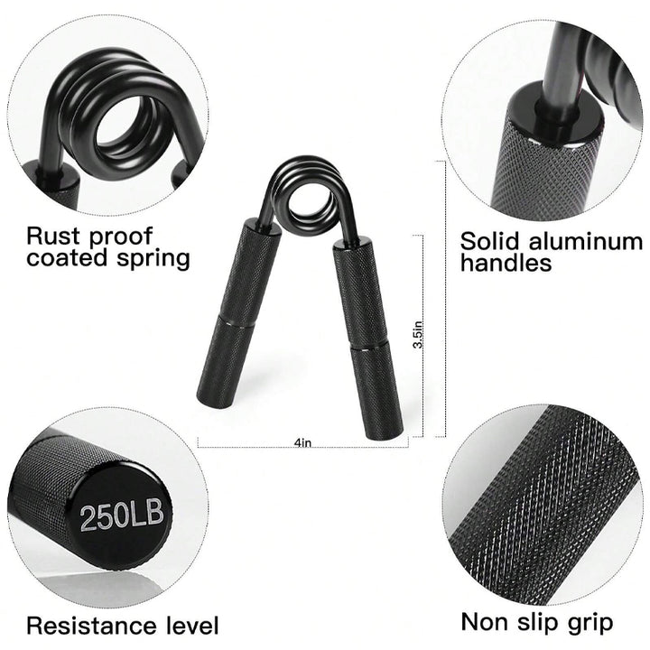 Premium Metal Hand Gripper – 50LB-350LB Adjustable Finger Exerciser for Grip Strength, Muscle Arms Trainer, Wrist Recovery Gym Equipment