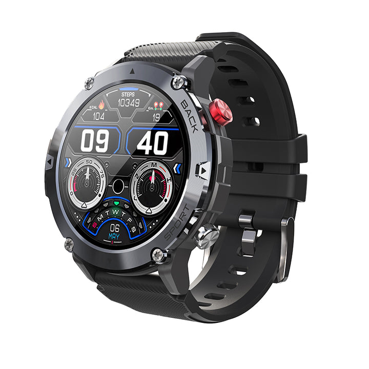 Premium Military Smart Watch for Men, Bluetooth Call, 5ATM Waterproof, Fitness Tracker, 20 Sports Modes, Heart Rate & Blood Oxygen Monitor, 1.32" HD Display, Long Battery Life, Compatible with iPhone & Android