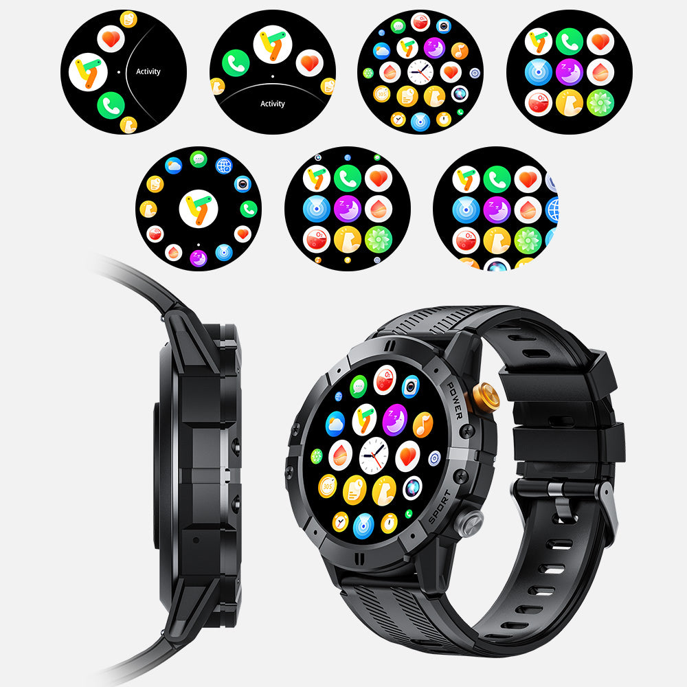 Premium Military Smart Watch for Men, Bluetooth Call, 5ATM Waterproof, Fitness Tracker, 20 Sports Modes, Heart Rate & Blood Oxygen Monitor, 1.32" HD Display, Long Battery Life, Compatible with iPhone & Android
