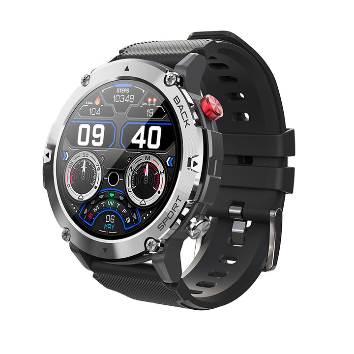 Premium Military Smart Watch for Men, Bluetooth Call, 5ATM Waterproof, Fitness Tracker, 20 Sports Modes, Heart Rate & Blood Oxygen Monitor, 1.32" HD Display, Long Battery Life, Compatible with iPhone & Android