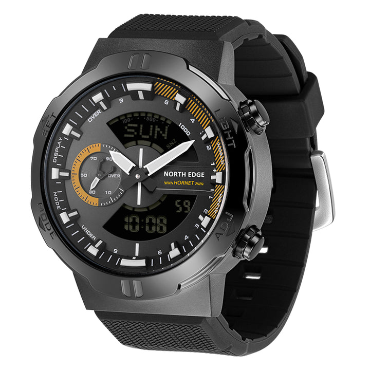 Premium Military Smartwatch for Men – Waterproof 50m, Speed Stopwatch, World Time, Countdown Timer, Lap Time, 4 Alarms, Alloy Case, Backlit, Replaceable Strap