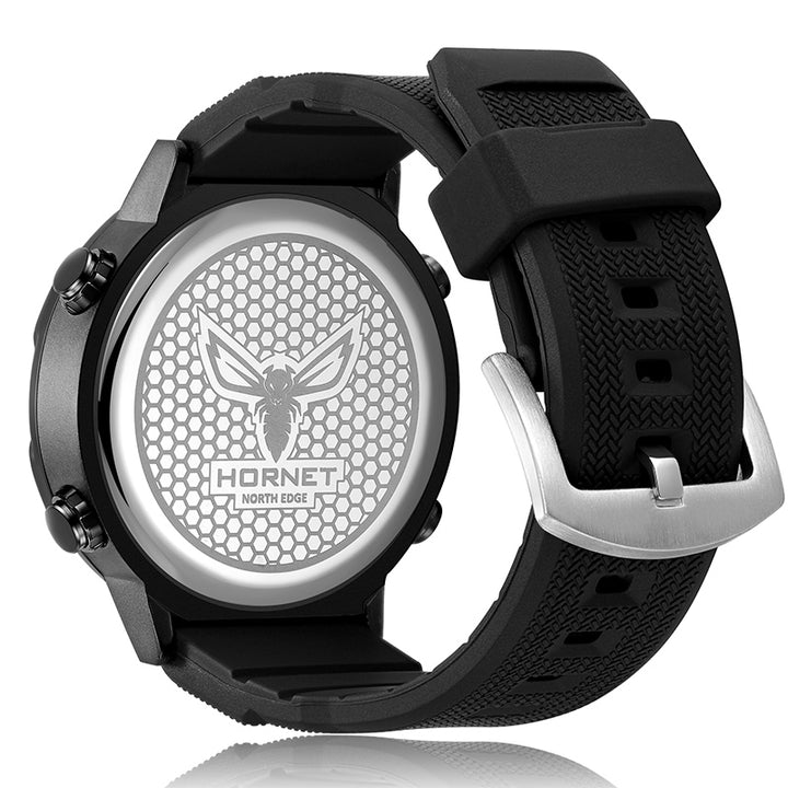 Premium Military Smartwatch for Men – Waterproof 50m, Speed Stopwatch, World Time, Countdown Timer, Lap Time, 4 Alarms, Alloy Case, Backlit, Replaceable Strap