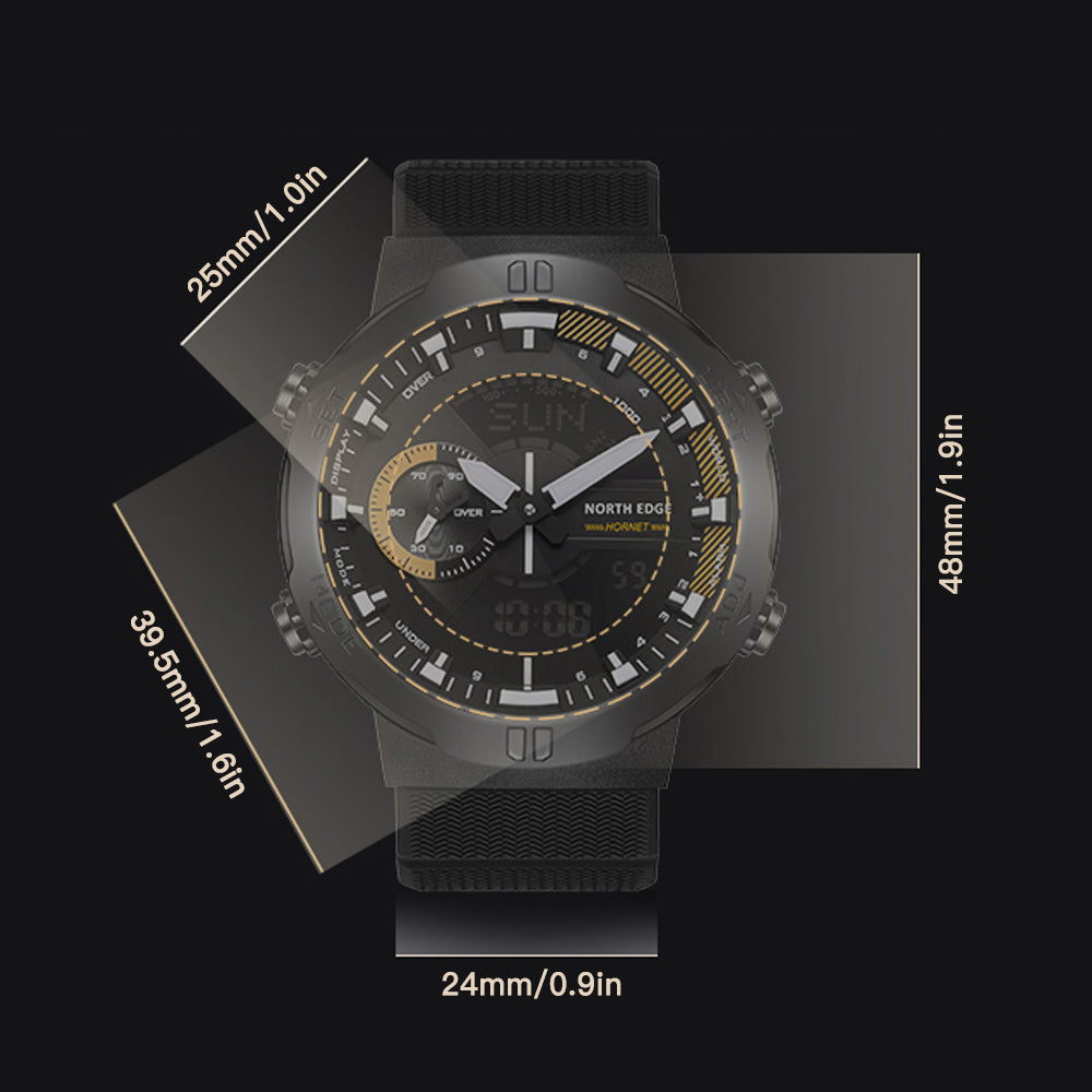 Premium Military Smartwatch for Men – Waterproof 50m, Speed Stopwatch, World Time, Countdown Timer, Lap Time, 4 Alarms, Alloy Case, Backlit, Replaceable Strap