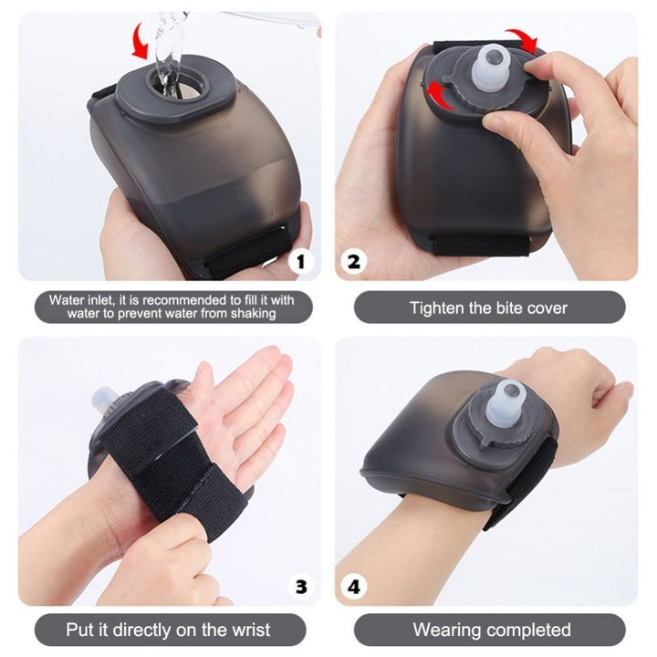 Premium Mini Running Wrist Water Bottle Holder – Soft Flask Hydration Pack for Marathon, Fitness, Cycling, Climbing, Adjustable Wrist Storage Bag