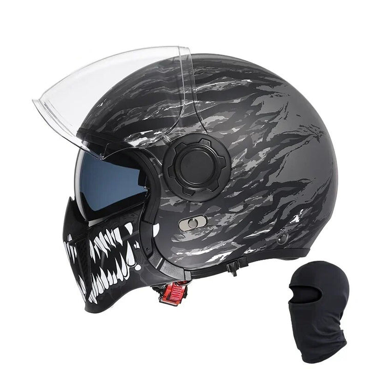 Premium Modular Motorcycle Helmet – Full Face & Open Face, Dual Lens, DOT ECE Approved, ABS Shell for Men & Women, Retro Style, Tool-Free Setup for Easy Customization