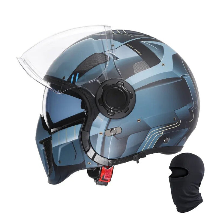 Premium Modular Motorcycle Helmet – Full Face & Open Face, Dual Lens, DOT ECE Approved, ABS Shell for Men & Women, Retro Style, Tool-Free Setup for Easy Customization
