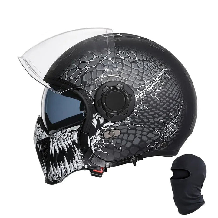Premium Modular Motorcycle Helmet – Full Face & Open Face, Dual Lens, DOT ECE Approved, ABS Shell for Men & Women, Retro Style, Tool-Free Setup for Easy Customization