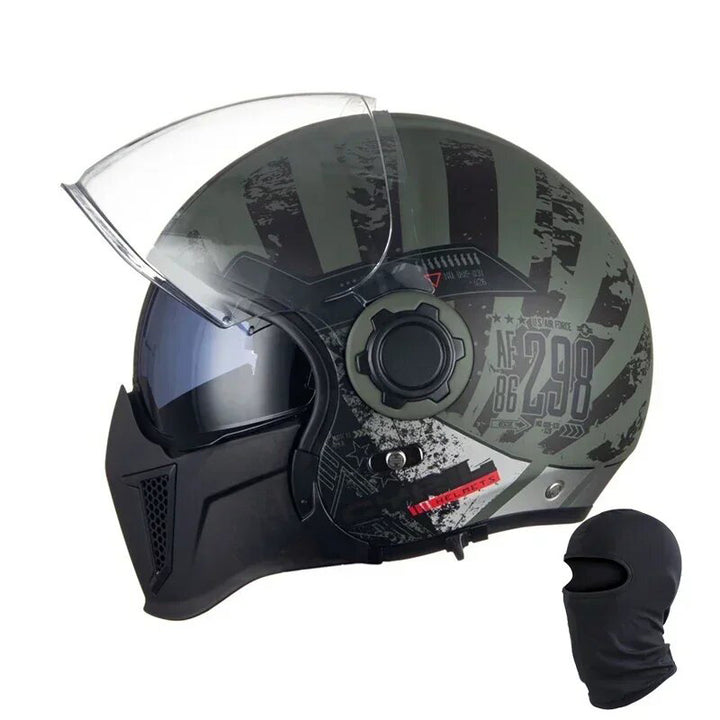Premium Modular Motorcycle Helmet – Full Face & Open Face, Dual Lens, DOT ECE Approved, ABS Shell for Men & Women, Retro Style, Tool-Free Setup for Easy Customization
