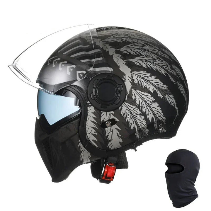 Premium Modular Motorcycle Helmet – Full Face & Open Face, Dual Lens, DOT ECE Approved, ABS Shell for Men & Women, Retro Style, Tool-Free Setup for Easy Customization