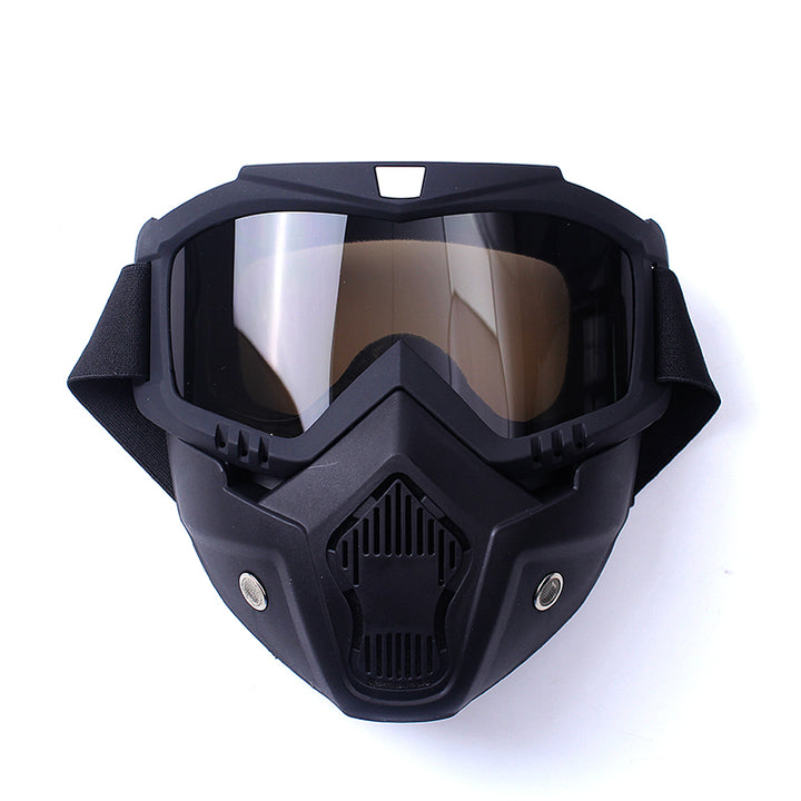 Premium Motorcycle Skull Mouth Mask with UV Protection – Tactical Off-Road Riding Goggles, Windproof, Dust-Proof, Anti-Glare Ski Goggles for Cycling and Mountaineering, Multicolor Lens Options