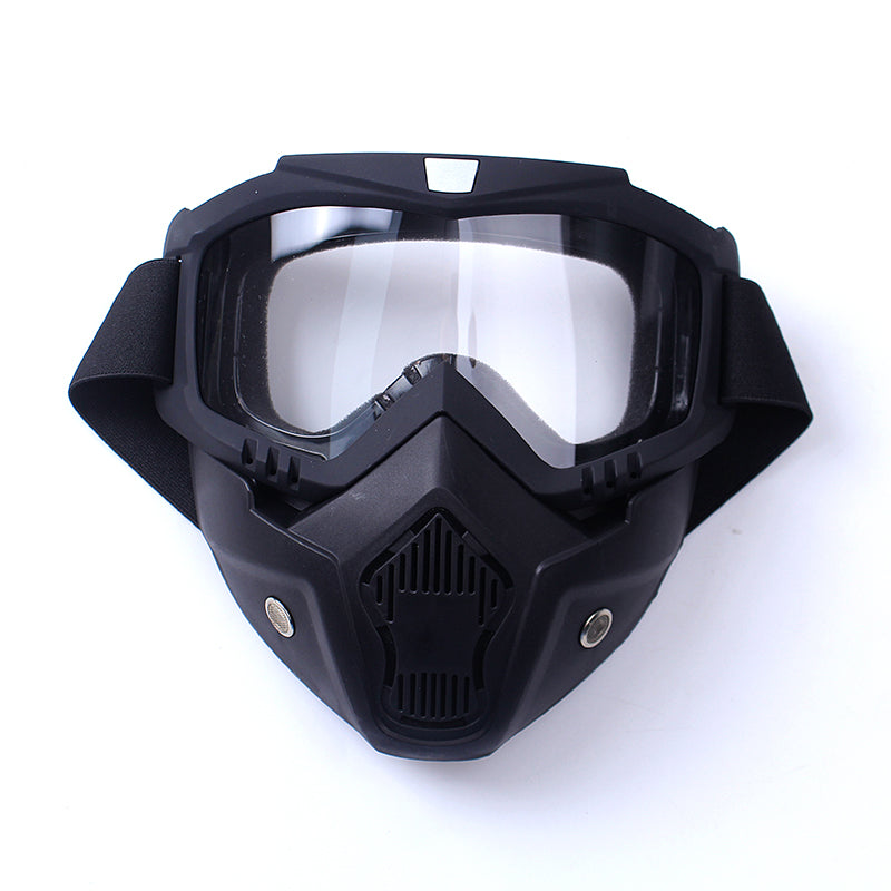 Premium Motorcycle Skull Mouth Mask with UV Protection – Tactical Off-Road Riding Goggles, Windproof, Dust-Proof, Anti-Glare Ski Goggles for Cycling and Mountaineering, Multicolor Lens Options