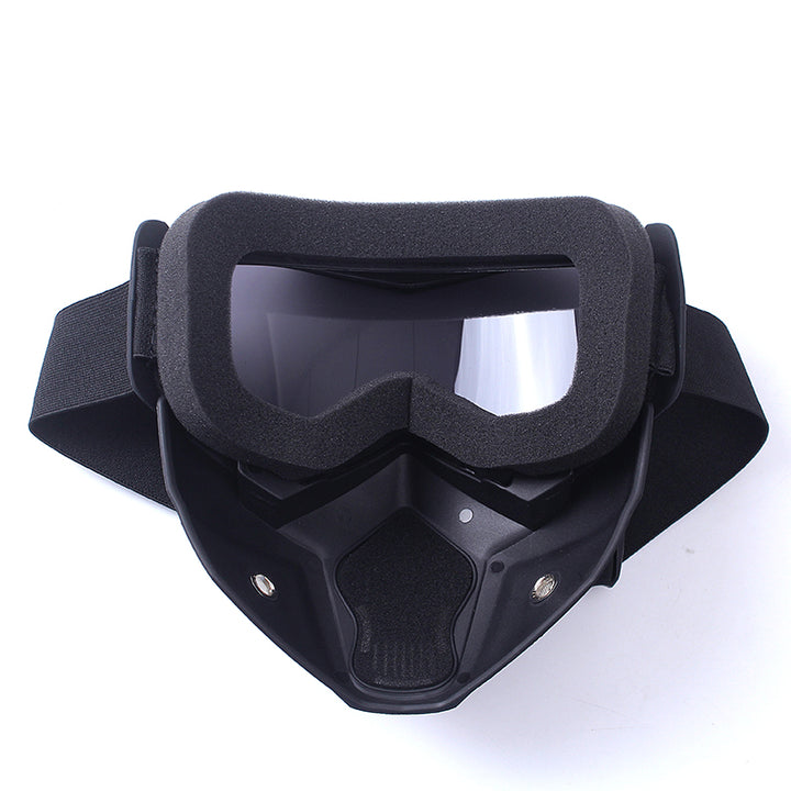 Premium Motorcycle Skull Mouth Mask with UV Protection – Tactical Off-Road Riding Goggles, Windproof, Dust-Proof, Anti-Glare Ski Goggles for Cycling and Mountaineering, Multicolor Lens Options