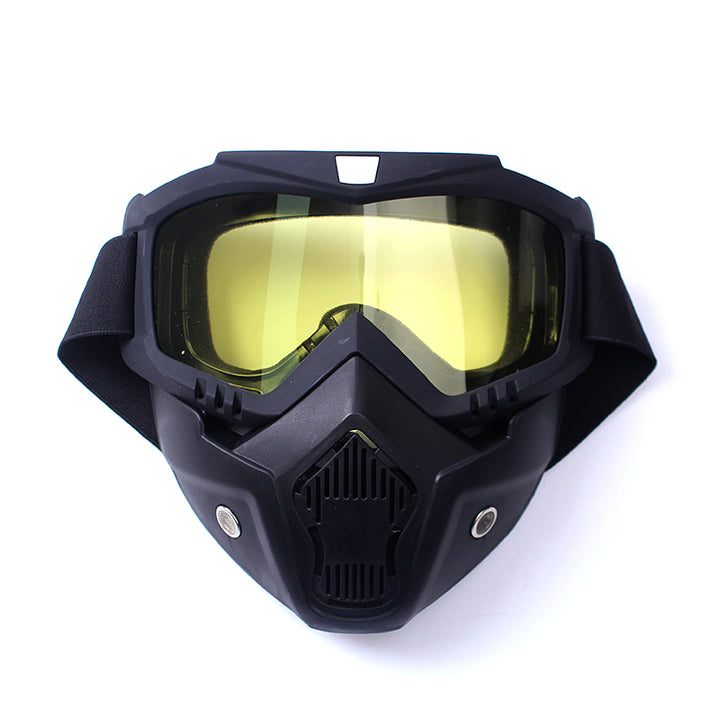 Premium Motorcycle Skull Mouth Mask with UV Protection – Tactical Off-Road Riding Goggles, Windproof, Dust-Proof, Anti-Glare Ski Goggles for Cycling and Mountaineering, Multicolor Lens Options