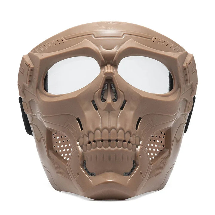 Premium Motorcycle Skull Mouth Mask with UV Protection – Tactical Off-Road Riding Goggles, Windproof, Dust-Proof, Anti-Glare Ski Goggles for Cycling and Mountaineering, Multicolor Lens Options