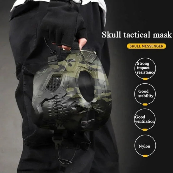 Premium Motorcycle Skull Mouth Mask with UV Protection – Tactical Off-Road Riding Goggles, Windproof, Dust-Proof, Anti-Glare Ski Goggles for Cycling and Mountaineering, Multicolor Lens Options