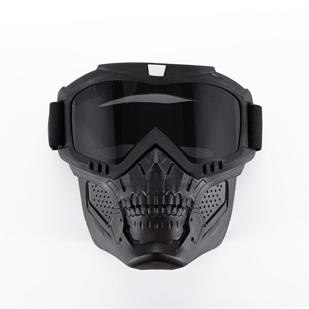 Premium Motorcycle Skull Mouth Mask with UV Protection – Tactical Off-Road Riding Goggles, Windproof, Dust-Proof, Anti-Glare Ski Goggles for Cycling and Mountaineering, Multicolor Lens Options