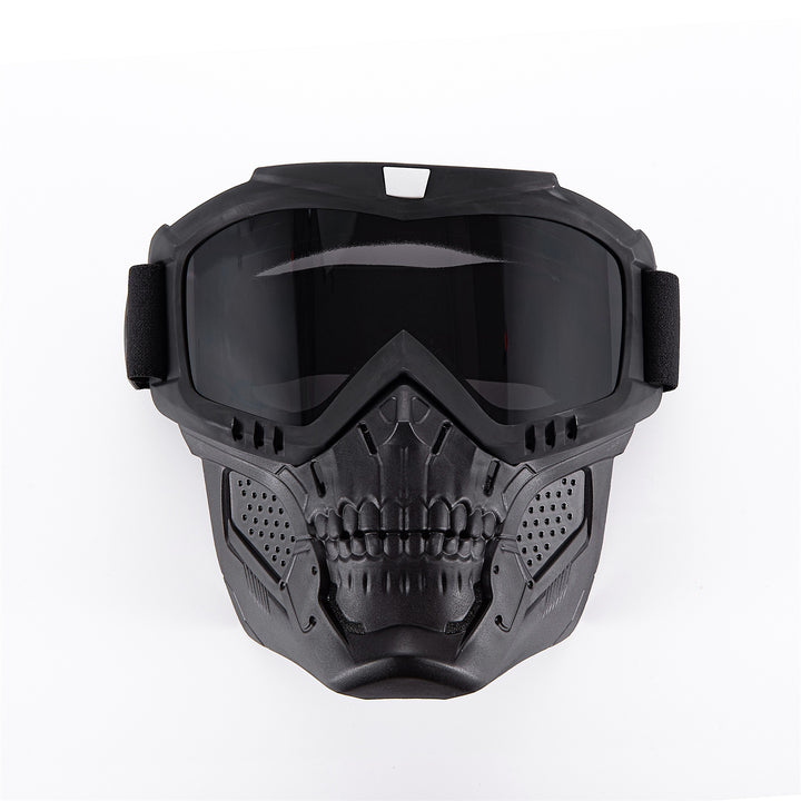 Premium Motorcycle Skull Mouth Mask with UV Protection – Tactical Off-Road Riding Goggles, Windproof, Dust-Proof, Anti-Glare Ski Goggles for Cycling and Mountaineering, Multicolor Lens Options