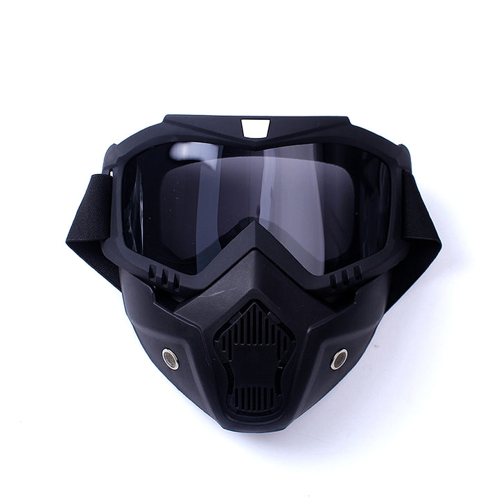Premium Motorcycle Skull Mouth Mask with UV Protection – Tactical Off-Road Riding Goggles, Windproof, Dust-Proof, Anti-Glare Ski Goggles for Cycling and Mountaineering, Multicolor Lens Options