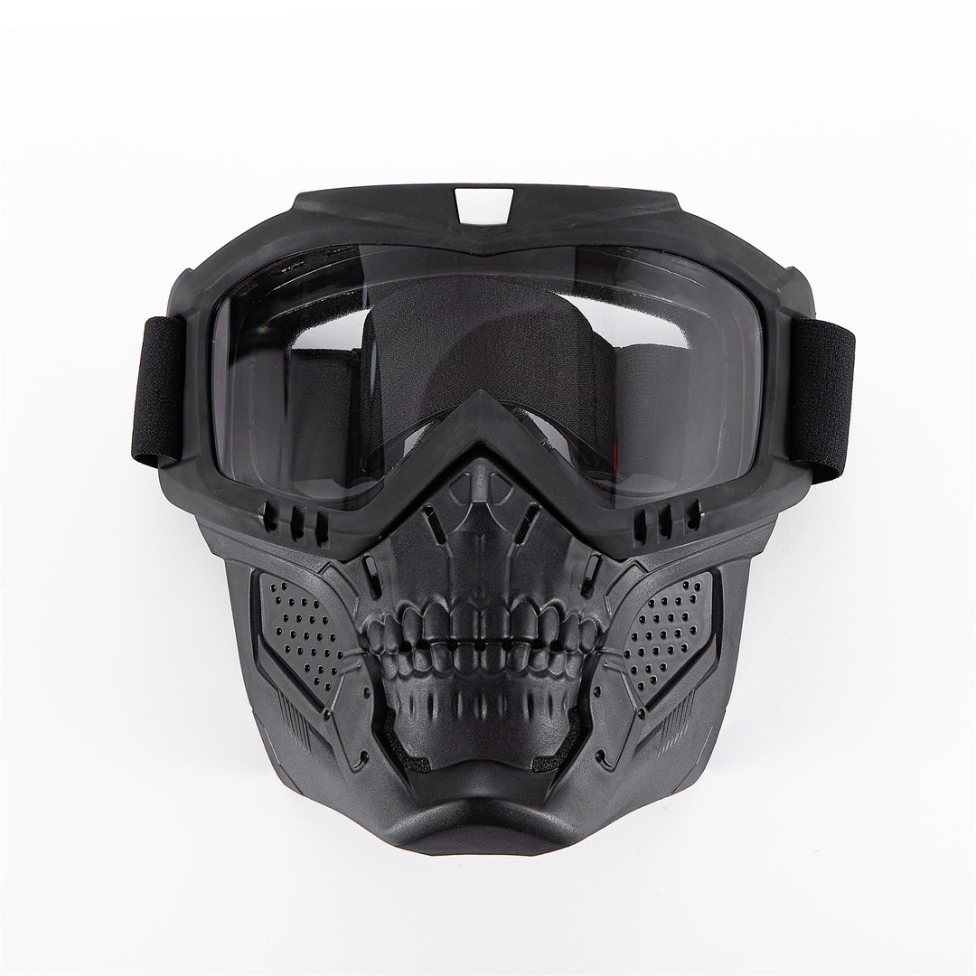Premium Motorcycle Skull Mouth Mask with UV Protection – Tactical Off-Road Riding Goggles, Windproof, Dust-Proof, Anti-Glare Ski Goggles for Cycling and Mountaineering, Multicolor Lens Options