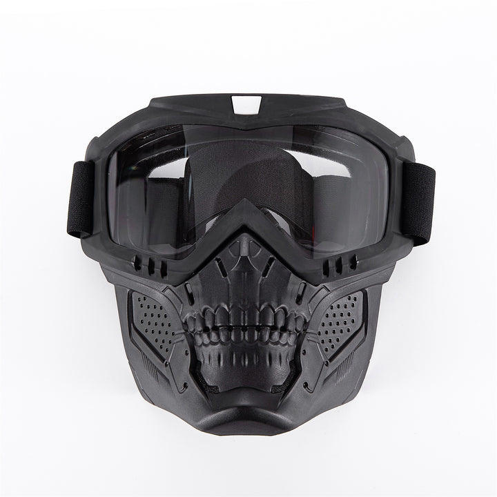 Premium Motorcycle Skull Mouth Mask with UV Protection – Tactical Off-Road Riding Goggles, Windproof, Dust-Proof, Anti-Glare Ski Goggles for Cycling and Mountaineering, Multicolor Lens Options