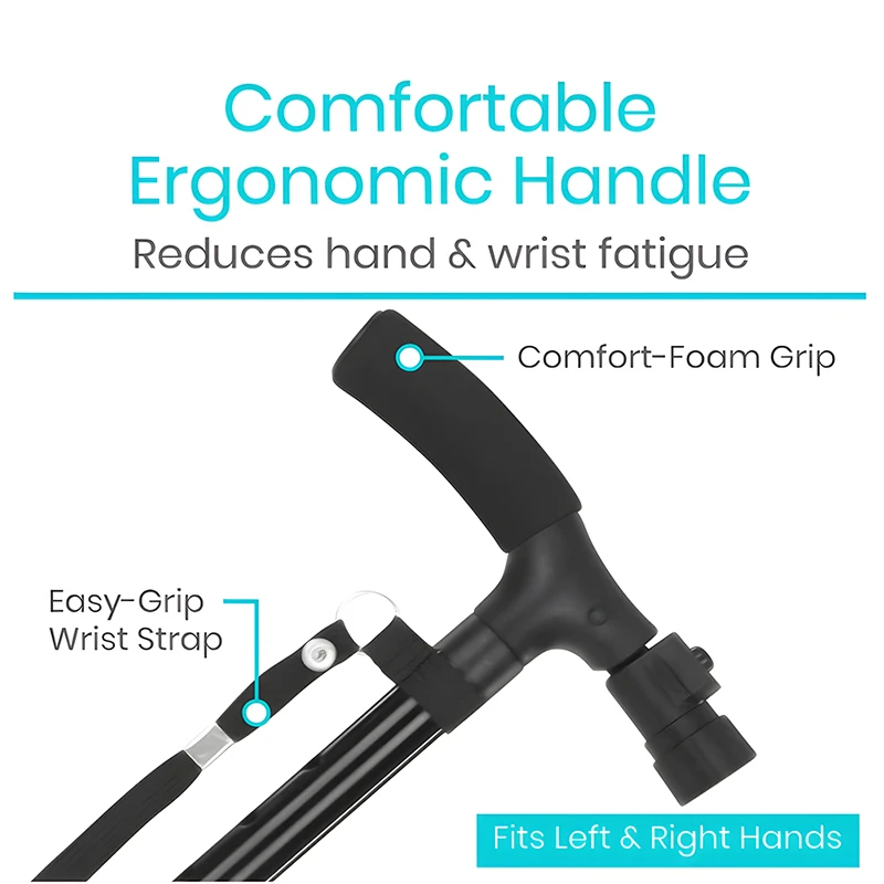 Premium Multifunctional Walking Stick – Telescopic Hiking Cane, Folding Trekking Poles for Seniors, Lightweight Aluminum Alloy, Non-Slip Rubber Base, Compact Design with Hand Strap