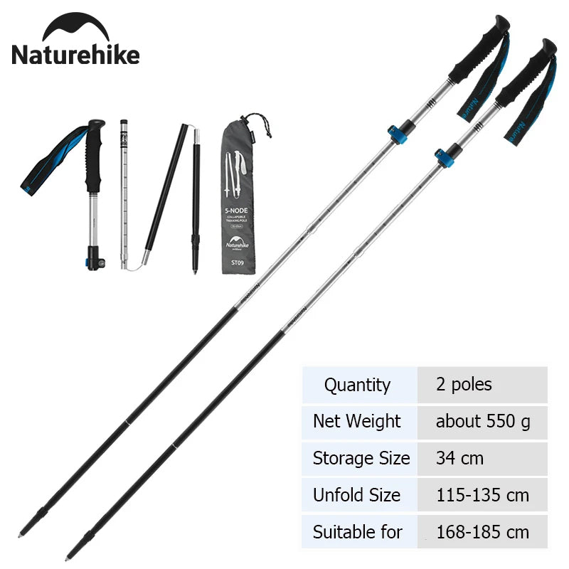 Premium Multifunctional Walking Stick – Telescopic Hiking Cane, Folding Trekking Poles for Seniors, Lightweight Aluminum Alloy, Non-Slip Rubber Base, Compact Design with Hand Strap