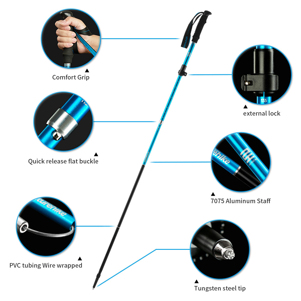 Premium Multifunctional Walking Stick – Telescopic Hiking Cane, Folding Trekking Poles for Seniors, Lightweight Aluminum Alloy, Non-Slip Rubber Base, Compact Design with Hand Strap