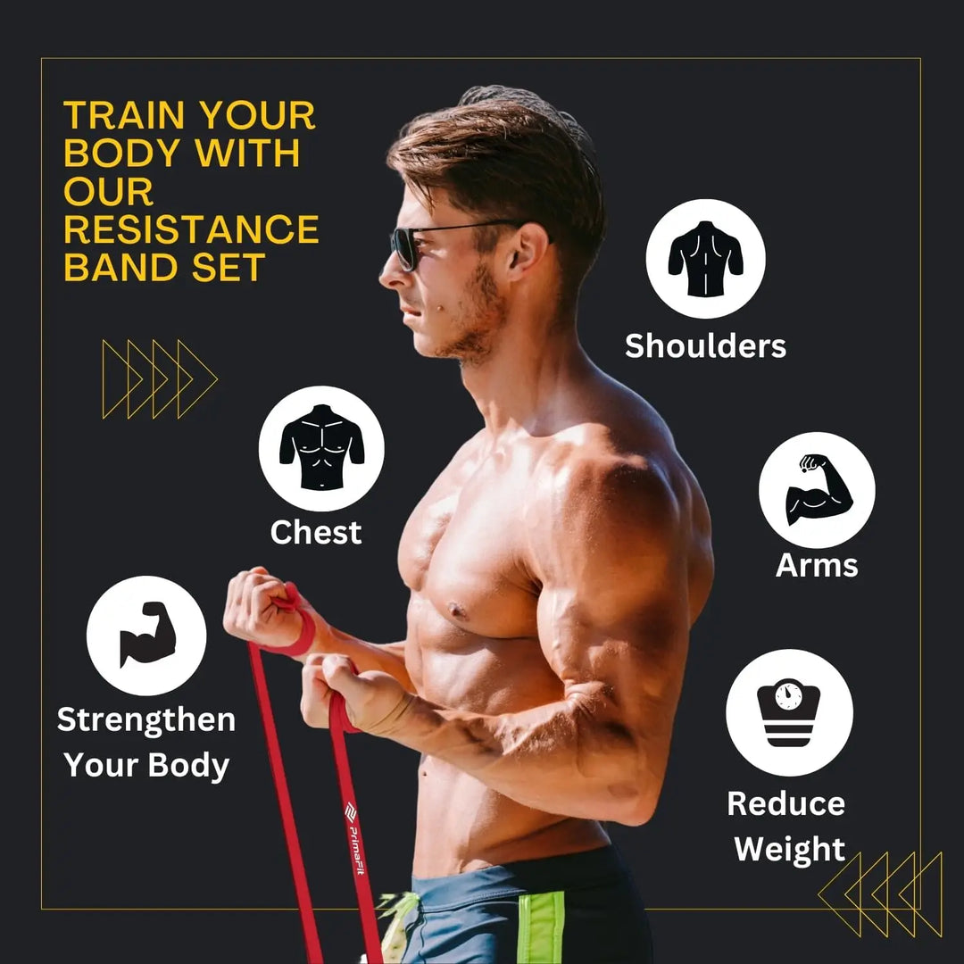 Premium Natural Latex Resistance Bands – Elastic Power Bands for Strength Training, Fitness Workouts and Home Gym Exercises