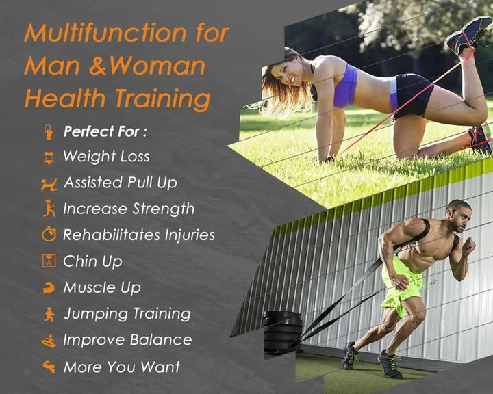 Premium Natural Latex Resistance Bands – Elastic Power Bands for Strength Training, Fitness Workouts and Home Gym Exercises