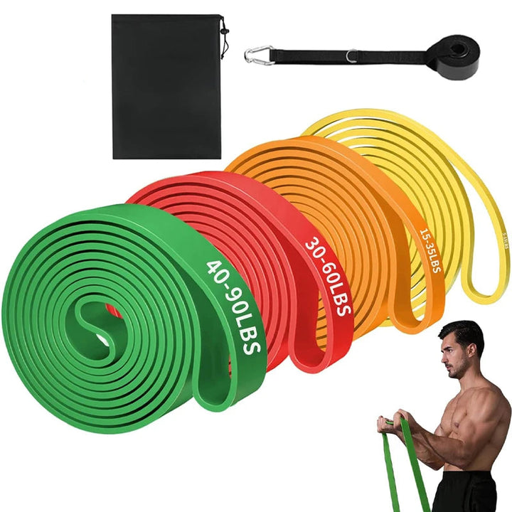 Premium Natural Latex Resistance Bands – Elastic Power Bands for Strength Training, Fitness Workouts and Home Gym Exercises