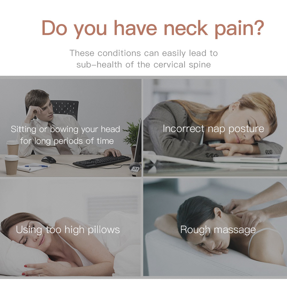 Premium Neck Massage Pillow for Pain Relief – Cervical Chiropractic Traction Device with Heating, Vibration & 7 Massage Modes, Adjustable for Neck & Shoulder Relaxation