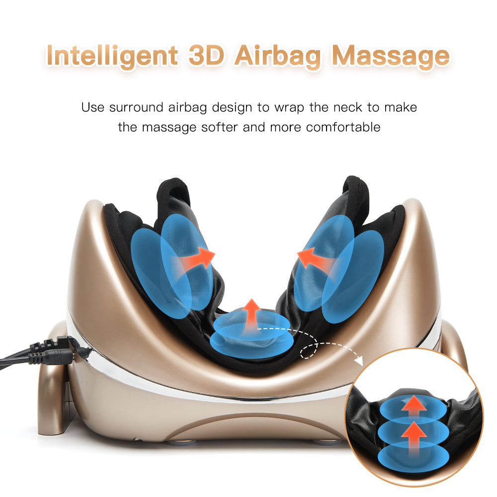 Premium Neck Massage Pillow for Pain Relief – Cervical Chiropractic Traction Device with Heating, Vibration & 7 Massage Modes, Adjustable for Neck & Shoulder Relaxation
