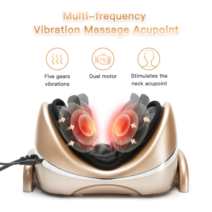 Premium Neck Massage Pillow for Pain Relief – Cervical Chiropractic Traction Device with Heating, Vibration & 7 Massage Modes, Adjustable for Neck & Shoulder Relaxation
