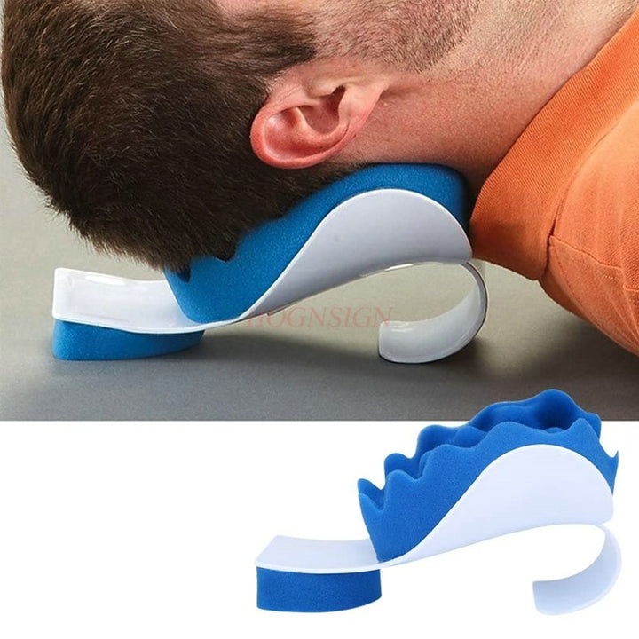 Premium Neck Support Pillow – Chiropractic Relaxer & Shoulder Traction Stretcher – Therapeutic Cervical Spine Alignment Device for Pain Relief