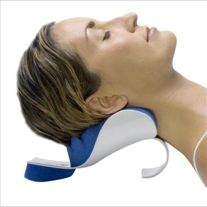 Premium Neck Support Pillow – Chiropractic Relaxer & Shoulder Traction Stretcher – Therapeutic Cervical Spine Alignment Device for Pain Relief